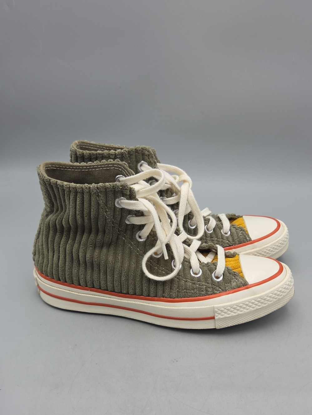 Converse Corduroy Green Olive Lace Up Sneakers Women 6 - Picture 7 of 10
